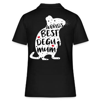 Degu MUM | Gift for degu owners - Women's Polo Shirt - black - Back - Ailine (174cm)