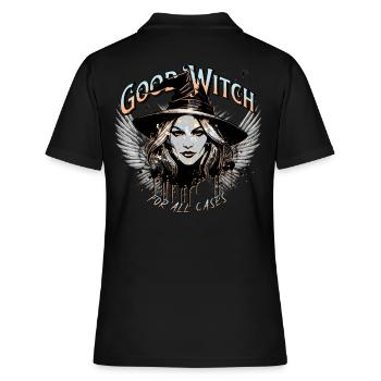 Hexe Gute Hexe Kräuterhexe Good Witch Magie Spruch - Frauen Polo Shirt - Schwarz - Hinten - Ailine (174cm)