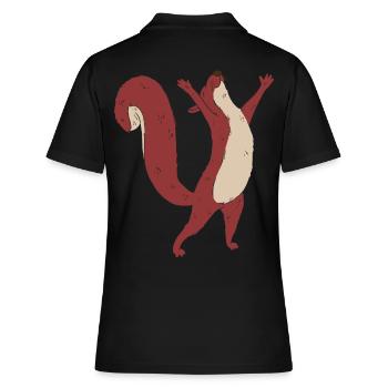 Eichhörnchen Kind Waldtiere - Frauen Polo Shirt - Schwarz - Hinten - Ailine (174cm)