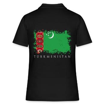 Turkménistan asie centrale drapeau drapeau pays - Polo Femme - noir - Dos - Ailine (174cm)