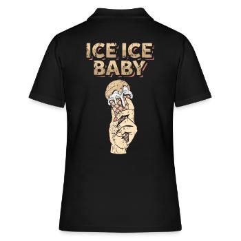 Eiscreme - Frauen Polo Shirt - Schwarz - Hinten - Ailine (174cm)