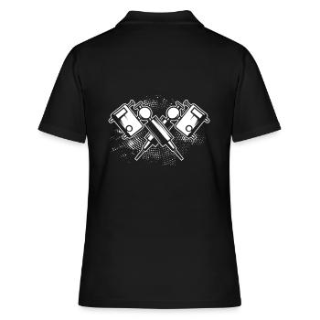Tattoo - Frauen Polo Shirt - Schwarz - Hinten - Ailine (174cm)