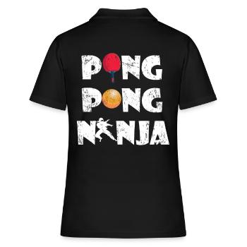Ping Pong - Frauen Polo Shirt - Schwarz - Hinten - Ailine (174cm)