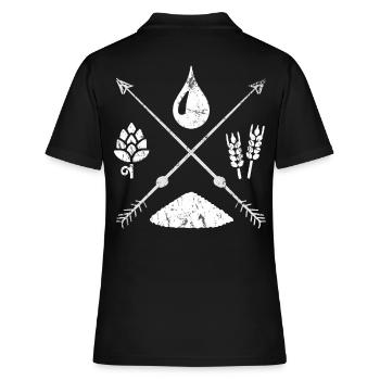 Bier Genuss Hopfen Alkohol Geschenkidee - Frauen Polo Shirt - Schwarz - Hinten - Ailine (174cm)