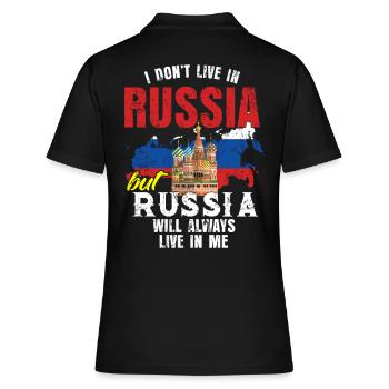 Russland Urlaub Land Putin Heimat Geschenk - Frauen Polo Shirt - Schwarz - Hinten - Ailine (174cm)