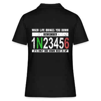 Motocycliste cadeau moteur à deux roues - Polo Femme - noir - Dos - Ailine (174cm)