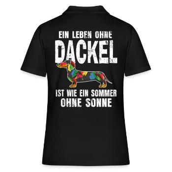 Dackel - Frauen Polo Shirt - Schwarz - Hinten - Ailine (174cm)