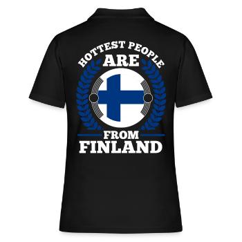 Finnland Lustiger Spruch - Frauen Polo Shirt - Schwarz - Hinten - Ailine (174cm)