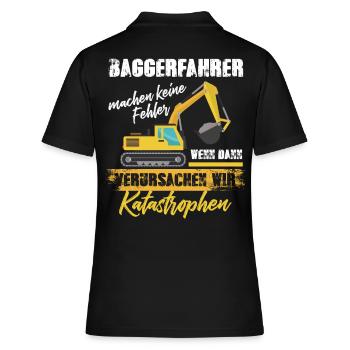 Bagger Graben - Frauen Polo Shirt - Schwarz - Hinten - Ailine (174cm)