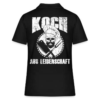 Koch Kochen - Frauen Polo Shirt - Schwarz - Hinten - Ailine (174cm)