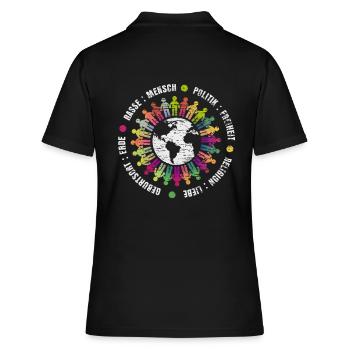 Klimaschutz Umweltfreundlich - Frauen Polo Shirt - Schwarz - Hinten - Ailine (174cm)