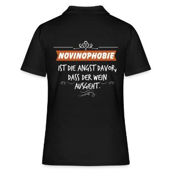 Wein Trinkspruch - Frauen Polo Shirt - Schwarz - Hinten - Ailine (174cm)