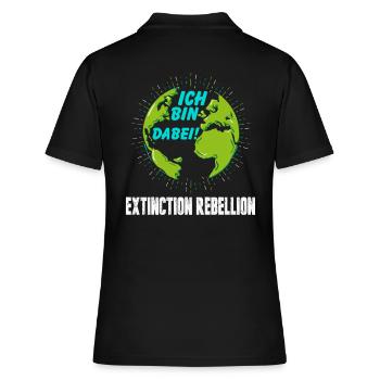 Je fais ça! Extinction Rébellion - Polo Femme - noir - Dos - Ailine (174cm)