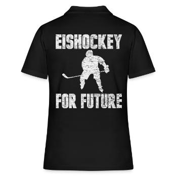 Eishockey - Frauen Polo Shirt - Schwarz - Hinten - Ailine (174cm)