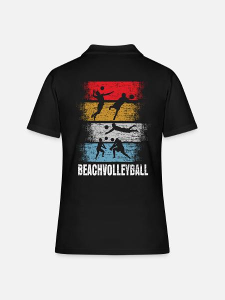 Cadeau de sport rétro de beach volley - Polo Femme - noir