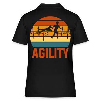 Agility Herzschlag - Frauen Polo Shirt - Schwarz - Hinten - Ailine (174cm)