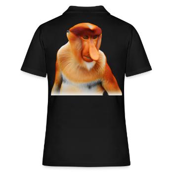 Der exotische Nasenaffe - Frauen Polo Shirt - Schwarz - Hinten - Ailine (174cm)