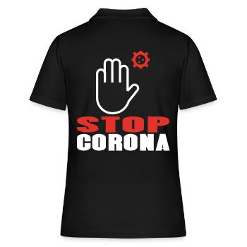 Arrêtez Corona - Polo Femme - noir - Dos - Ailine (174cm)