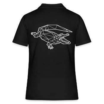 Krokodil Polygon - Frauen Polo Shirt - Schwarz - Hinten - Ailine (174cm)