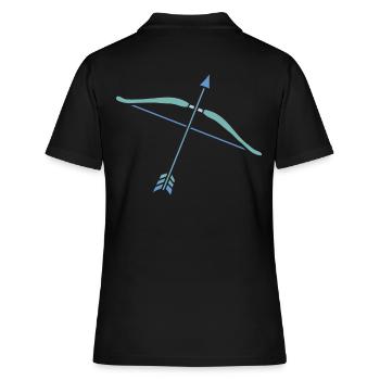 Sternzeichen Schütze - Frauen Polo Shirt - Schwarz - Hinten - Ailine (174cm)