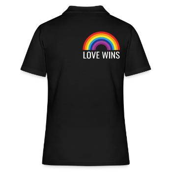 Love Wins - Frauen Polo Shirt - Schwarz - Hinten - Ailine (174cm)