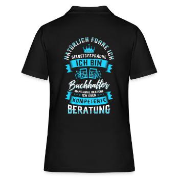 Buchhalterin Spruch - Frauen Polo Shirt - Schwarz - Hinten - Ailine (174cm)