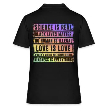 Sience is real Black lives matter - Frauen Polo Shirt - Schwarz - Hinten - Ailine (174cm)