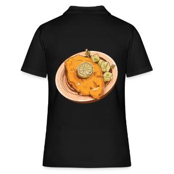 Wiener Schnitzel - Frauen Polo Shirt - Schwarz - Hinten - Ailine (174cm)