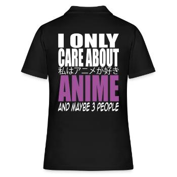 Anime - Frauen Polo Shirt - Schwarz - Hinten - Ailine (174cm)