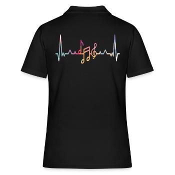 J’aime la musique Heartbeat - Polo Femme - noir - Dos - Ailine (174cm)