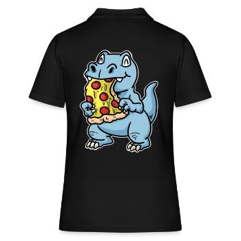 Pizza tranche pizza salami pizza - Polo Femme - noir - Dos - Ailine (174cm)