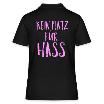Gegen Hass - Frauen Polo Shirt - Schwarz - Hinten - Ailine (174cm)