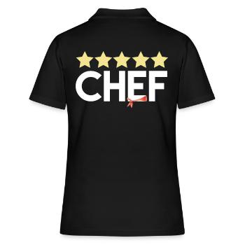 Cadeau de chef étoilé - Polo Femme - noir - Dos - Ailine (174cm)