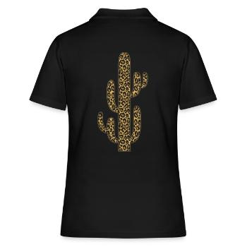 Conception de cactus avec imprimé leo - Polo Femme - noir - Dos - Ailine (174cm)