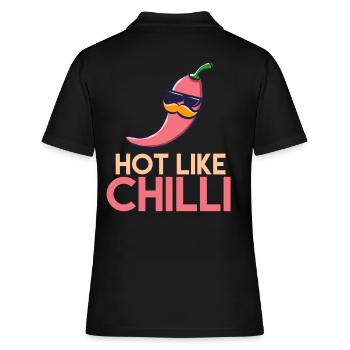 Hot like Chilli - Frauen Polo Shirt - Schwarz - Hinten - Ailine (174cm)