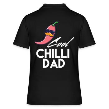 Chilli Spruch Papa - Frauen Polo Shirt - Schwarz - Hinten - Ailine (174cm)