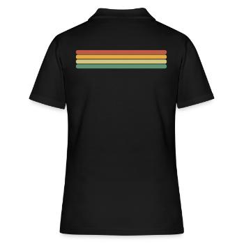 Retro stripes - Women's Polo Shirt - black - Back - Ailine (174cm)