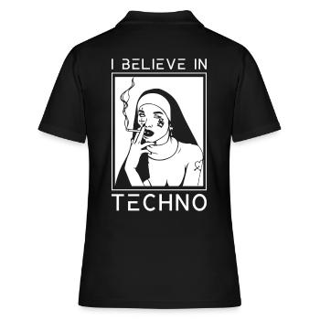 Raver religion techno religion religieuse - Polo Femme - noir - Dos - Ailine (174cm)