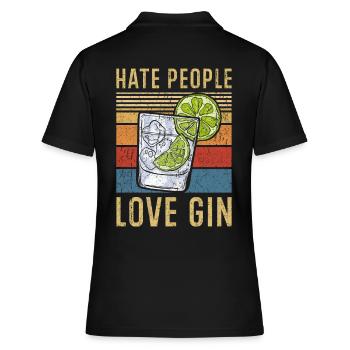 Gin disant cadeaux de gin - Polo Femme - noir - Dos - Ailine (174cm)