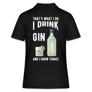 Gin disant cadeaux de gin - Polo Femme - noir - Dos - Ailine (174cm)