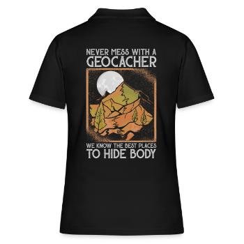 Geocaching Geo Caching Geocacher - Polo Femme - noir - Dos - Ailine (174cm)