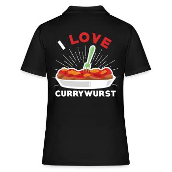 La saucisse au curry J’aime la saucisse au curry - Polo Femme - noir - Dos - Ailine (174cm)