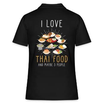 Thaï food thaïlandaise - Polo Femme - noir - Dos - Ailine (174cm)