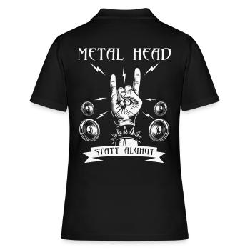 Metal musique sort drôle Metal Head - Polo Femme - noir - Dos - Ailine (174cm)