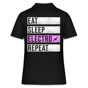 Techno Musik Electro Raver - Frauen Polo Shirt - Schwarz - Hinten - Ailine (174cm)