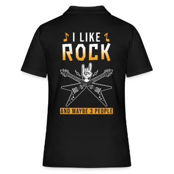Rock Spruch lustig Rocker - Frauen Polo Shirt - Schwarz - Hinten - Ailine (174cm)
