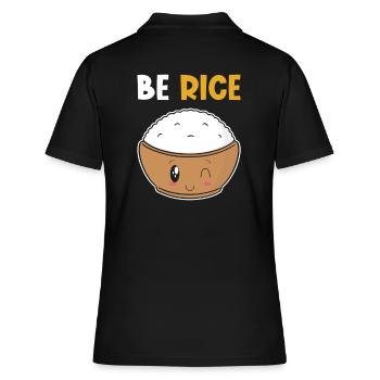Kawaii riz drôle de jeu de mots riz - Polo Femme - noir - Dos - Ailine (174cm)