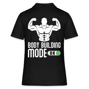 Bodybuilder Body building - Polo Femme - noir - Dos - Ailine (174cm)