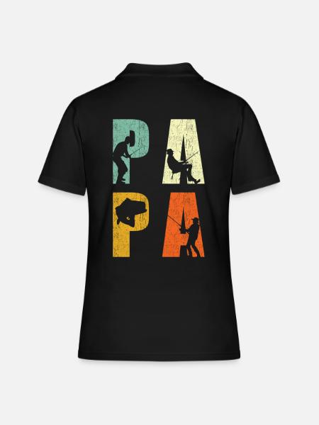 Pêcher papa pêche cadeau - Polo Femme - noir