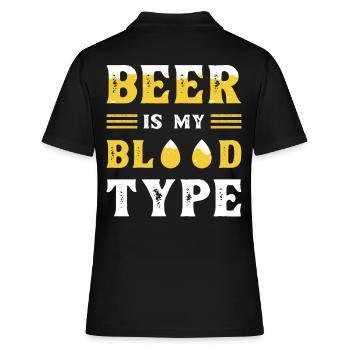 Bier Blutgruppe Bier - Frauen Polo Shirt - Schwarz - Hinten - Ailine (174cm)